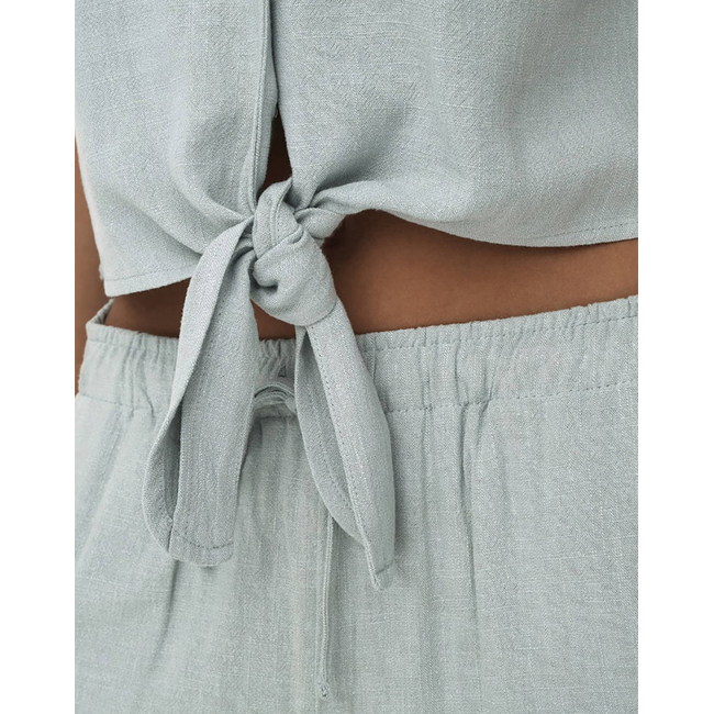 Product ONLY ONLSIESTA SS KNOT LIN BL SHIRT PNT NOOS base image