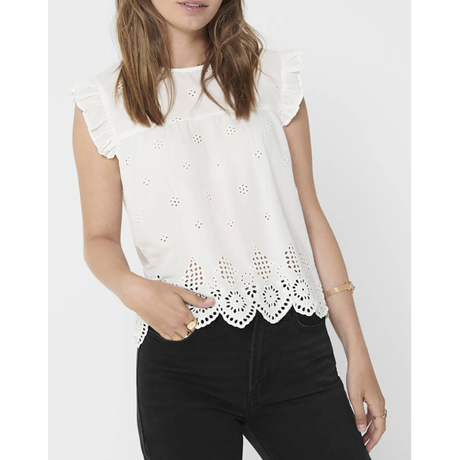 Product ONLY ONLSILLA LIFE S/L FRILL TOP WVN NOOS base image