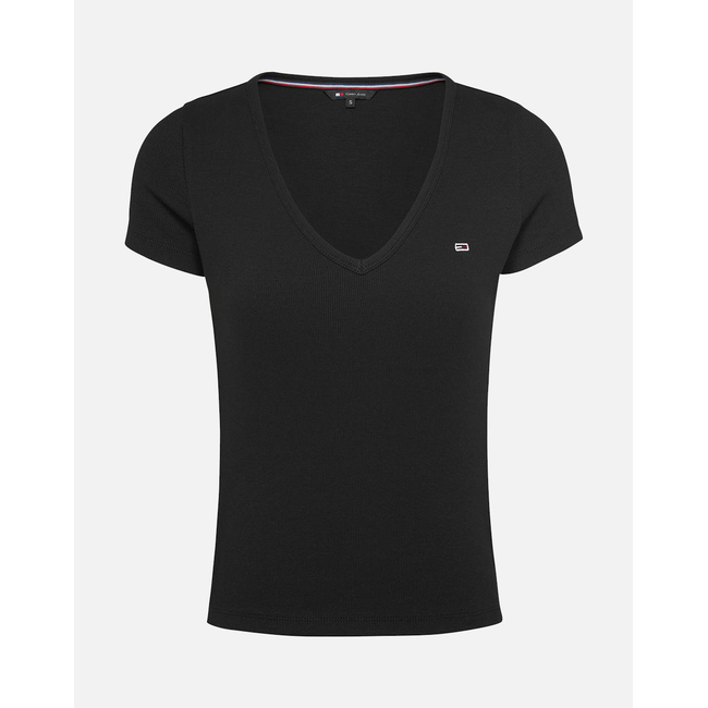 Product TOMMY JEANS TJW SLIM ESSENTIAL RIB V SS base image
