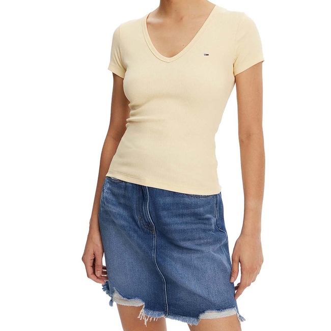 Product TOMMY JEANS TJW SLIM ESSENTIAL RIB V SS base image