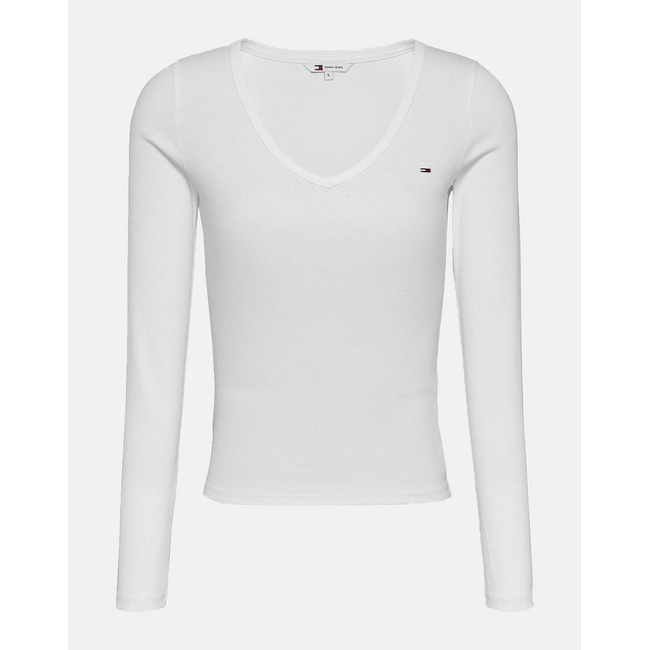 Product TOMMY JEANS TJW SLIM ESSENTIAL RIB V LS base image