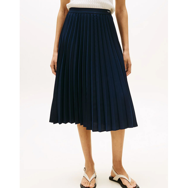 Product TOMMY HILFIGER FLUID PLEATED PULL ON MIDI SKIRT base image