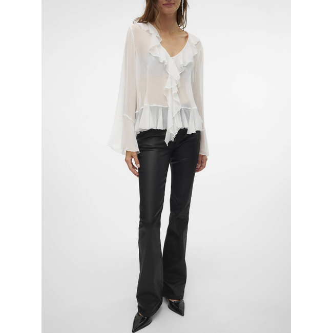 Product VERO MODA VMFLASH MR FLARED COATED PANTS NOOS base image