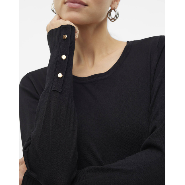 Product VERO MODA VMDORY LS O-NECK BUTTON PULLOVER GA NOOS base image