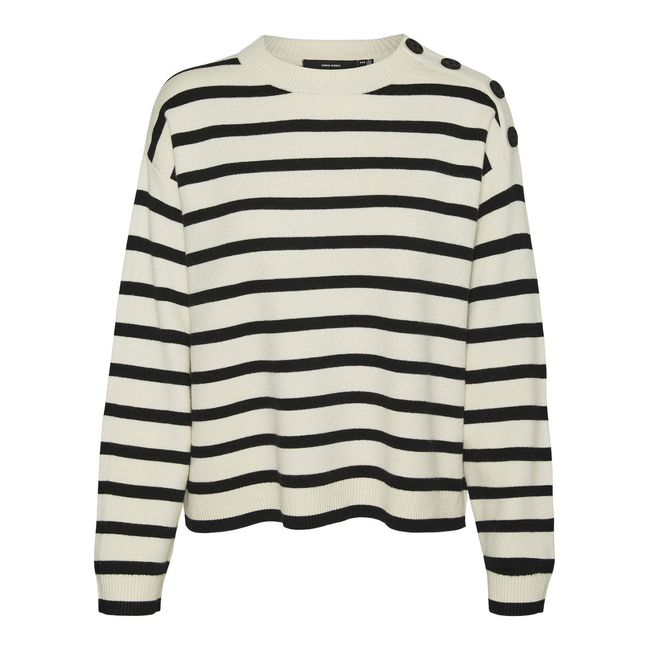 Product VERO MODA VMSABA LS O-NECK BUTTON PULLOVER GA NOOS base image