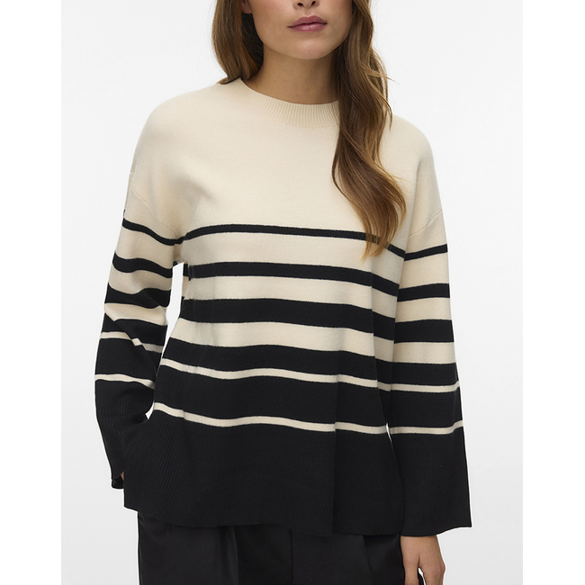 Product VERO MODA VMSABA LS O-NECK STRIPE PULLOVER GA NOOS base image
