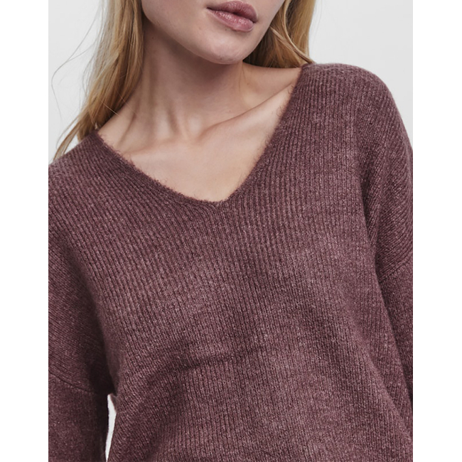 Product VERO MODA VMCREWLEFILE LS V-NECK BLOUSE NOOS base image