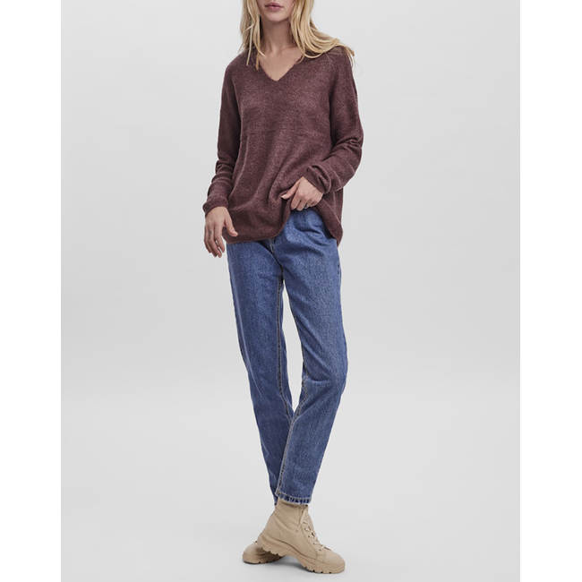Product VERO MODA VMCREWLEFILE LS V-NECK BLOUSE NOOS base image