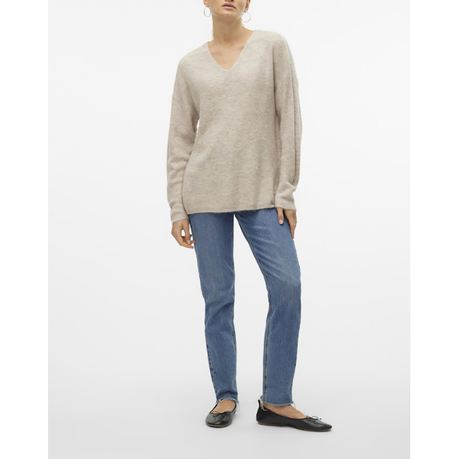 Product VERO MODA VMCREWLEFILE LS V-NECK BLOUSE NOOS base image