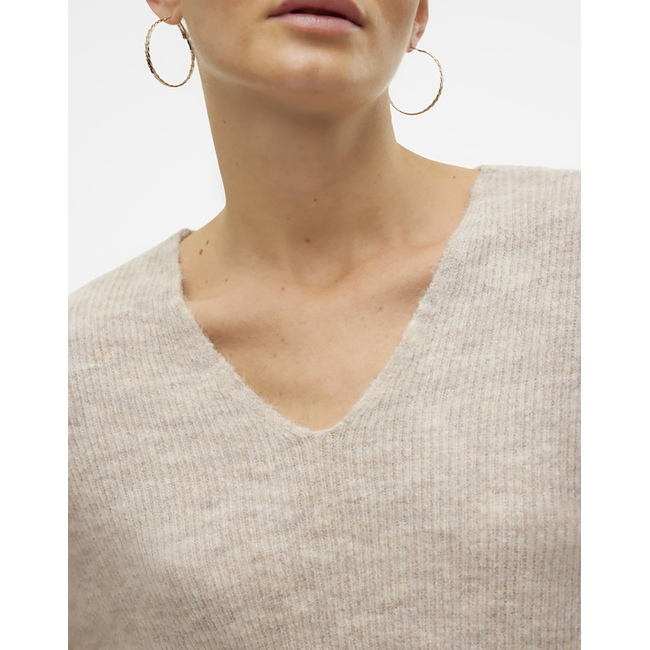 Product VERO MODA VMCREWLEFILE LS V-NECK BLOUSE NOOS base image