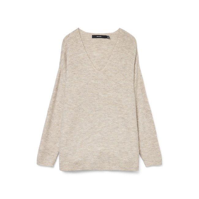 Product VERO MODA VMCREWLEFILE LS V-NECK BLOUSE NOOS base image
