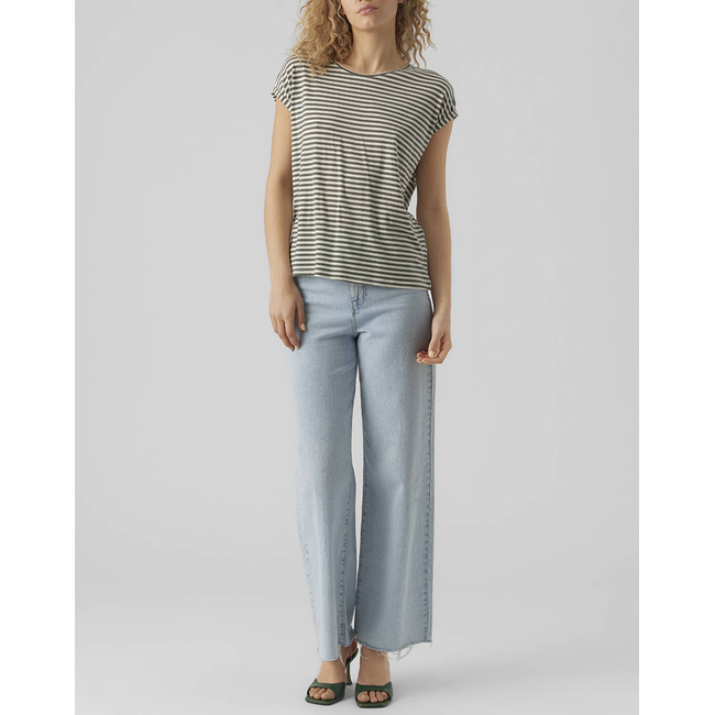 Product VERO MODA VMAVA PLAIN SS TOP STRIPE GA JRS  NOOS base image