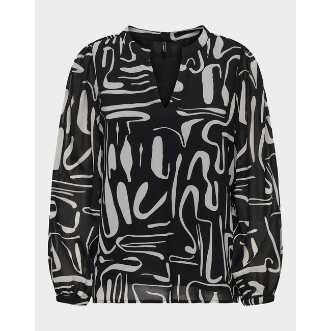 Product ONLY ONLSTAR LIFE L/S V-NECK TOP PTM base image