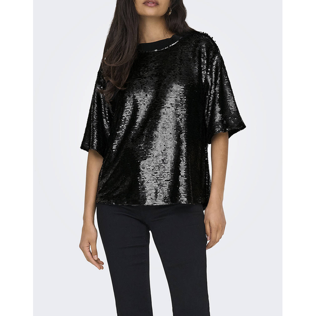 Product ONLY ONLFIONA SS SEQUINS TEE WVN base image