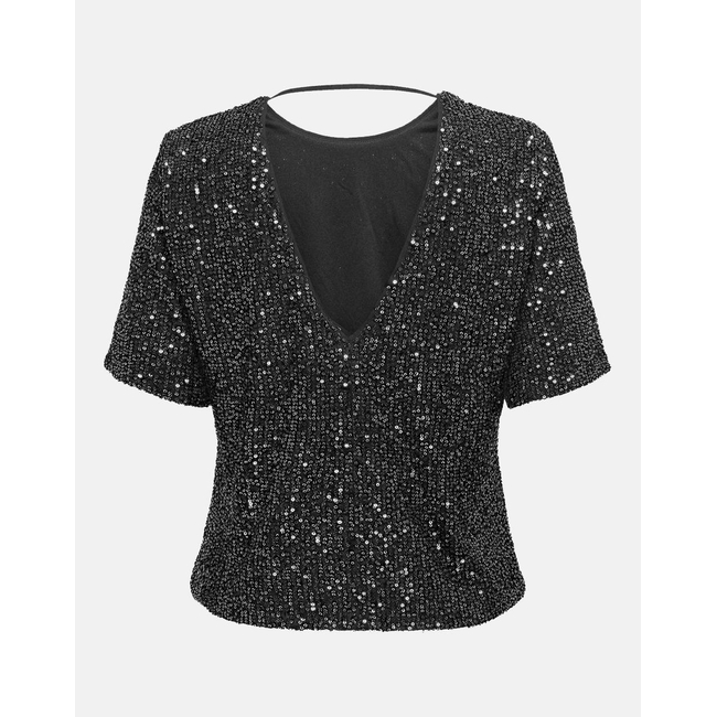 Product ONLY ONLNEW GOLDIE SEQUIN SS TOP WVN CS base image