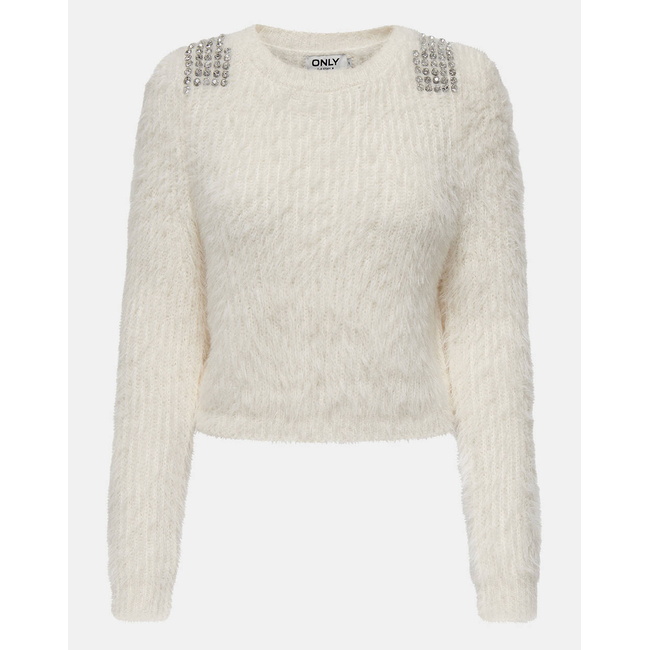 Product ONLY ONLSURI LS BLING CROP O-NECK PRM KNT base image