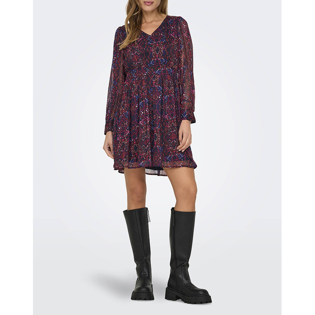 Product ONLY ONLSONIA LIFE L/S V-NECK DRESS PTM base image