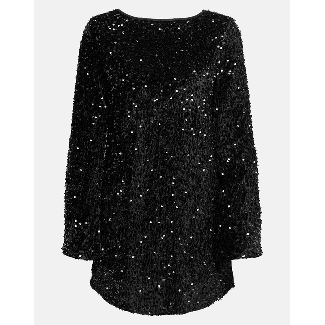 Product ONLY ONLANIKA SEQUINS LS BOW DRESS WVN base image