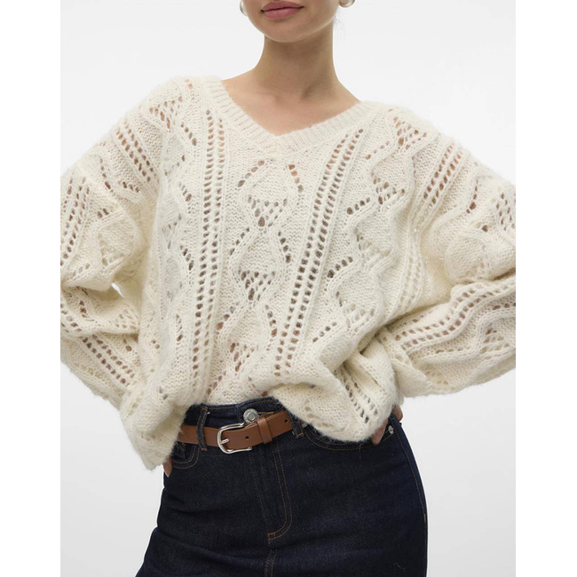 Product VERO MODA VMNEWERINSTRUCTURE LS V-NK PULLOV GA BOO base image