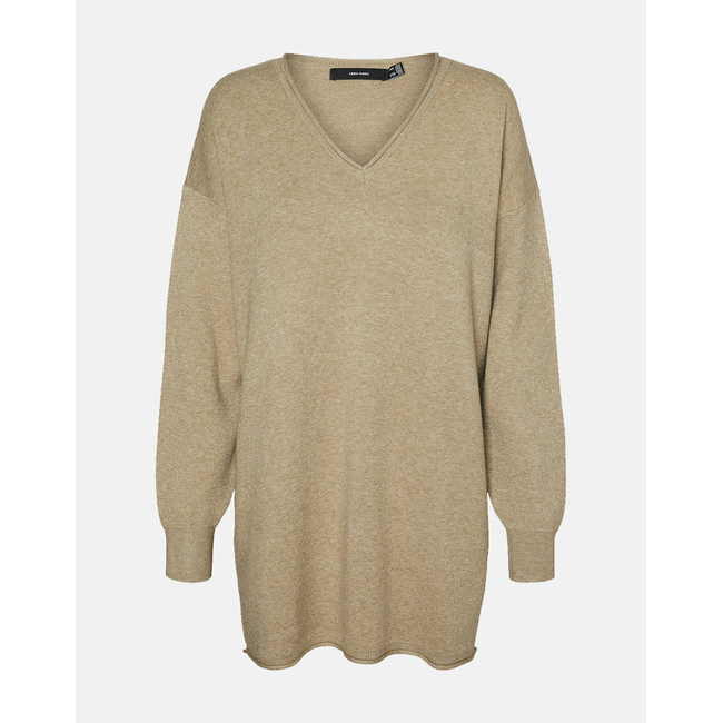 Product VERO MODA VMGOLD ROLL LS LONG V-NECK PULLOVER GA base image