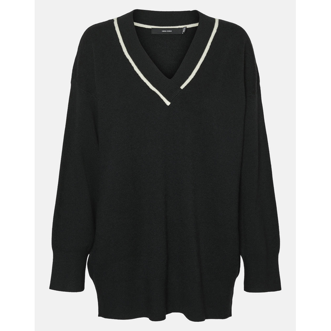 Product VERO MODA VMSABA LS V-NECK LONG PULLOVER GA base image
