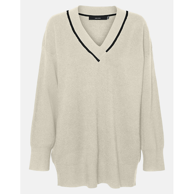 Product VERO MODA VMSABA LS V-NECK LONG PULLOVER GA base image