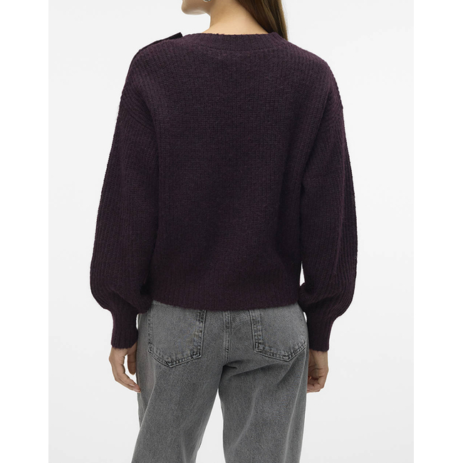 Product VERO MODA VMMEILANI LS O-NECK BUTTON PULLOVER GA base image