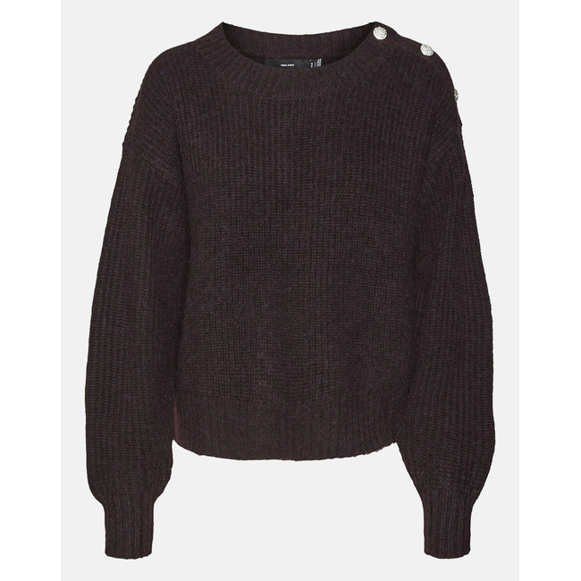 Product VERO MODA VMMEILANI LS O-NECK BUTTON PULLOVER GA base image