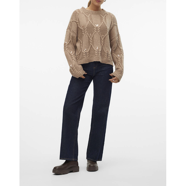 Product VERO MODA VMUNA LS O-NECK PULLOVER GA base image