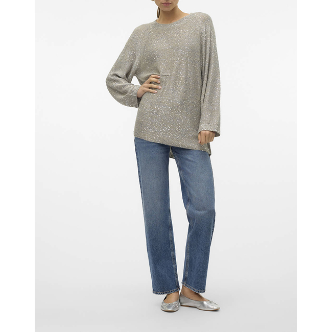 Product VERO MODA VMLEILANI NEW LS O-NECK LONG PULLOVE REP base image