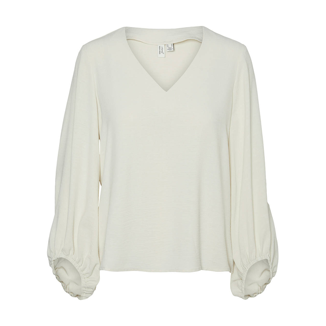 Product VERO MODA VMOLIVIA L/S V-NECK TOP WVN BTQ GA base image