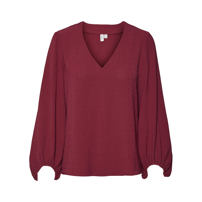 Product VERO MODA VMOLIVIA L/S V-NECK TOP WVN BTQ GA base image