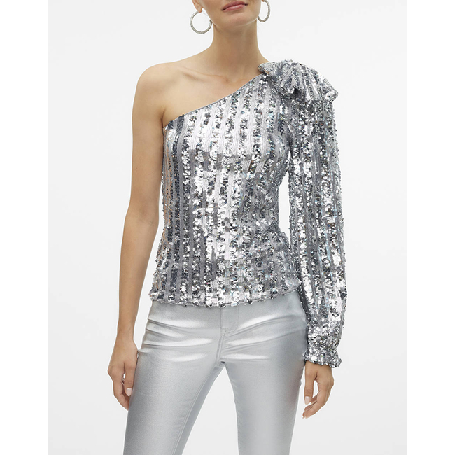 Product VERO MODA VMEFI ONE SHOULDER LS TOP JRS base image