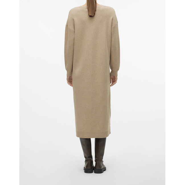 Product VERO MODA VMGOLD LS V-NECK 7/8 DRESS GA base image