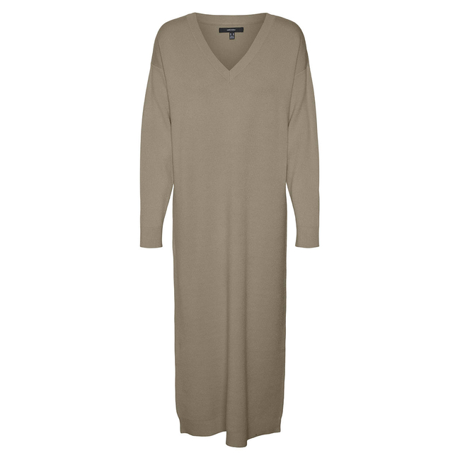 Product VERO MODA VMGOLD LS V-NECK 7/8 DRESS GA base image