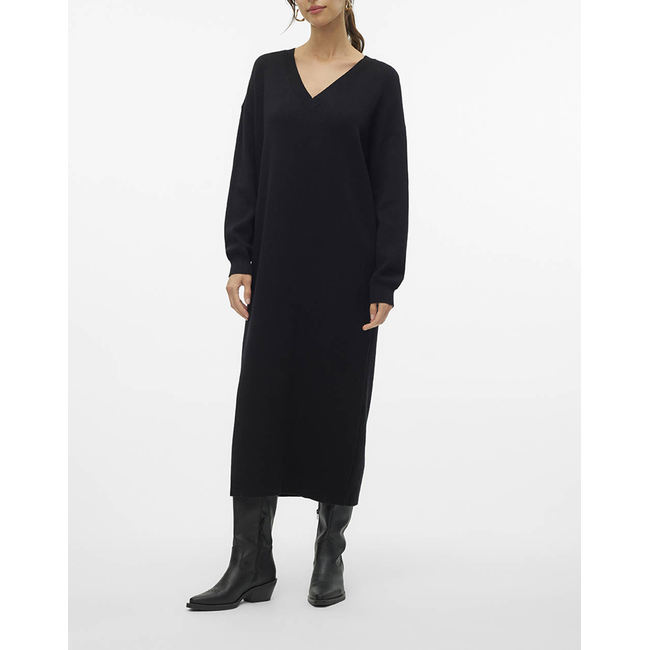 Product VERO MODA VMGOLD LS V-NECK 7/8 DRESS GA base image