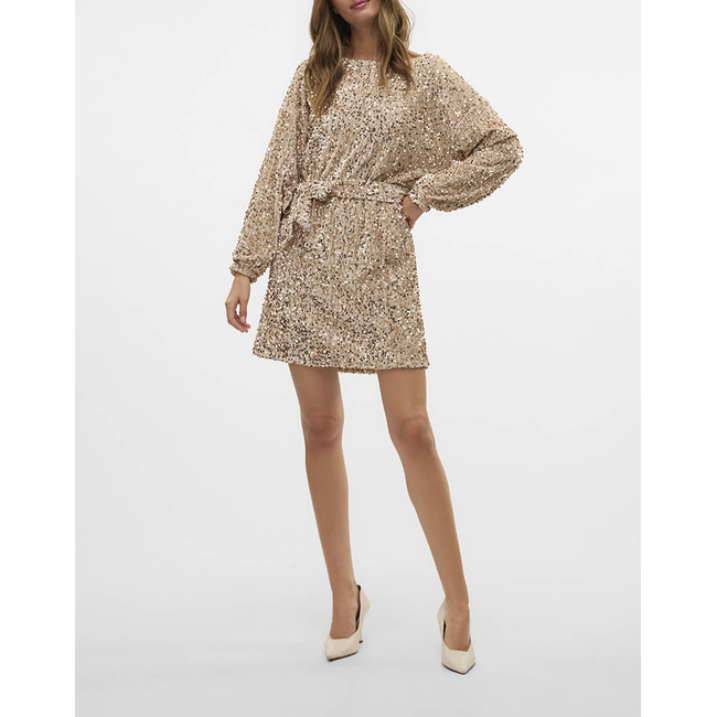 Product VERO MODA VMBELLA LS BOATNECK SHORT DRESS JRS base image