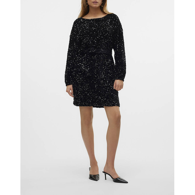 Product VERO MODA VMBELLA LS BOATNECK SHORT DRESS JRS base image