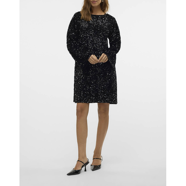 Product VERO MODA VMETTA LS BOATNECK SHORT DRESS JRS PRM base image