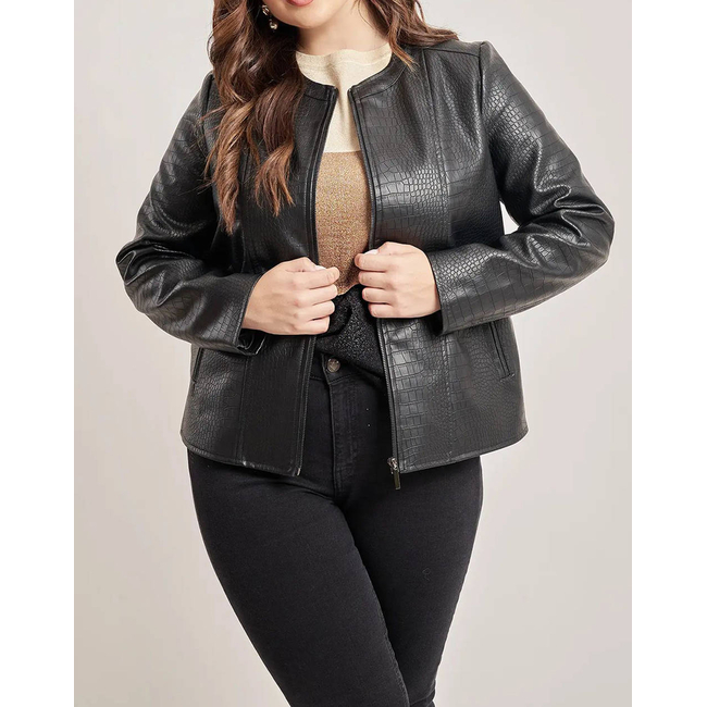 Product PARABITA Biker τζάκετ δερματίνη κροκό base image
