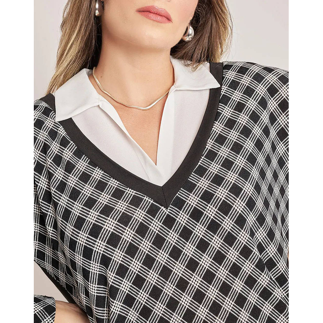 Product PARABITA Knitted plaid shirt with shirt detail base image