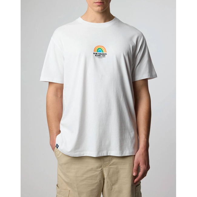 Product BLUE BANANA WHITE RAINBOW TEE / ΚΟΝΤΟΜΑΝΙΚΟ base image