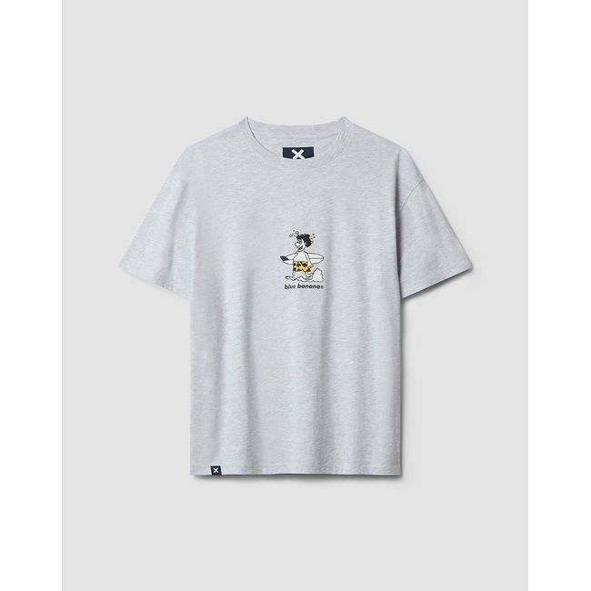 Product BLUE BANANA LIGHT GREY MELANGE WIPEOUT TEE / ΚΟΝΤΟΜΑΝΙΚΟ base image