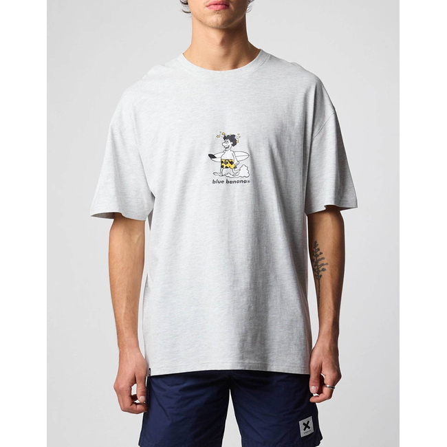 Product BLUE BANANA LIGHT GREY MELANGE WIPEOUT TEE / ΚΟΝΤΟΜΑΝΙΚΟ base image