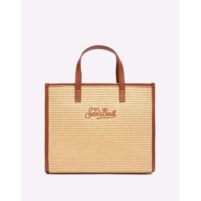 Product MC2 VIVIAN MID STRAW-STRAW HANDBAG WITH PIPING-1118 EMB (Διαστάσεις: 28 x 23 x 15εκ.) base image