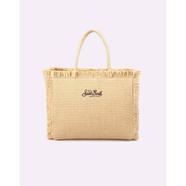Product MC2 VANITY STRAW N-STRAW BAG WITH HANDLE-PALM 18 EMB (Dimensions: 33 x 27cm.) base image