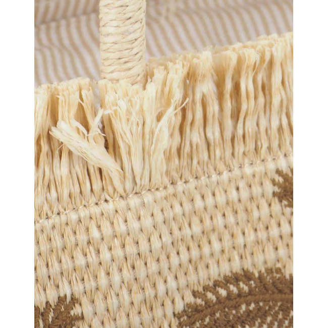 Product MC2 VANITY STRAW N-STRAW BAG WITH HANDLE-PALM 18 EMB (Dimensions: 33 x 27cm.) base image