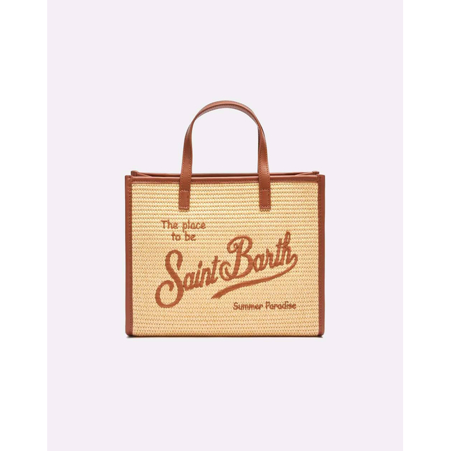 Product MC2 VIVIAN STRAW-STRAW SHOULDER BAG WITH PIPING-1118 EMB (Dimensions: 38 x 30 x 14cm.) base image