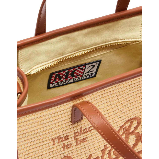 Product MC2 VIVIAN STRAW-STRAW SHOULDER BAG WITH PIPING-1118 EMB (Dimensions: 38 x 30 x 14cm.) base image