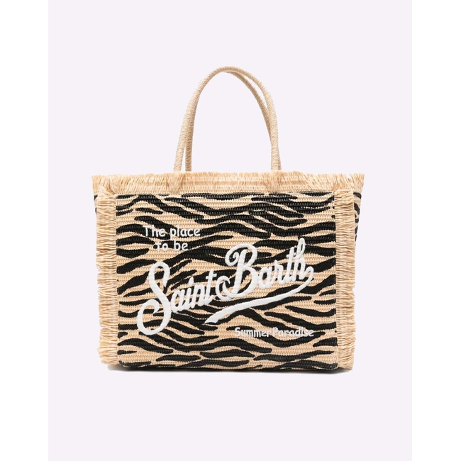 Product MC2 VANITY STRAW N-STRAW  BAG WITH HANDLE-ZEBRA 0010 EMB (Διαστάσεις: 33 x 27εκ.) base image
